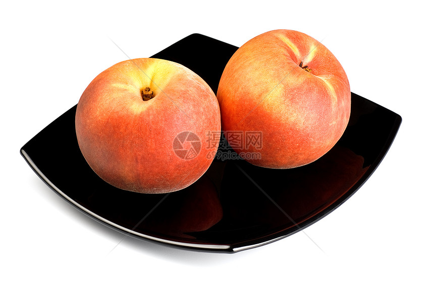 黑盘上红桃果汁杏子盘子油桃饮食维生素橙子热带营养水果图片