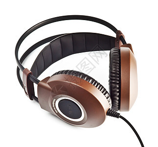 白色上隔离的音响耳机音乐听力帽子打碟机耳朵反射技术体积黑色嗓音图片