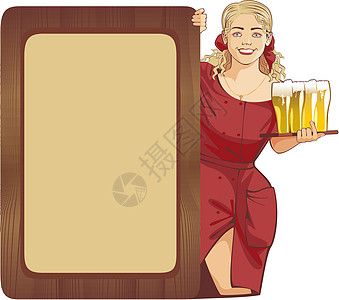 女服务员啤酒图片