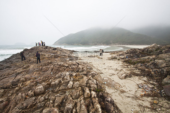 香港洛基海滨海滩太阳悬崖海景支撑岩石滚动晴天假期海洋图片