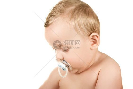 男婴婴儿喜悦孩子童年男生皮肤新生奶嘴微笑情感蓝色图片