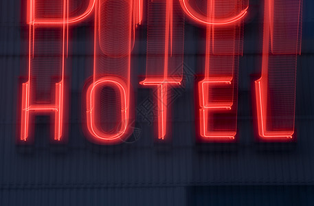 尼恩酒店标志结构霓虹灯荧光旅行游记酒店假期一个字建筑图片
