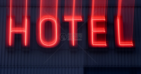 尼恩酒店标志霓虹灯一个字结构旅行游记建筑荧光假期酒店图片