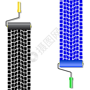 滚动机从机器的轮子上画油漆图片