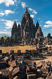 印度尼西亚爪哇普兰巴南寺庙地标遗产建筑学建筑石头国家废墟考古学城堡风景图片