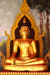清迈的杜伊苏瑟普Doi Suthep射线信仰寺庙风格活力金子雕塑艺术雕像文化图片