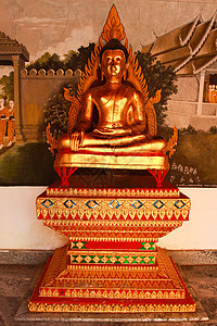 清迈的杜伊苏瑟普Doi Suthep雕塑精加工寺庙装饰金子风格天堂旅行信仰力量图片