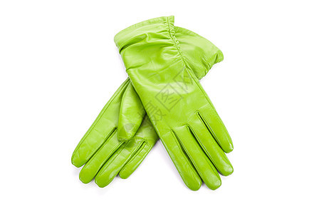 绿色女性皮手套图片
