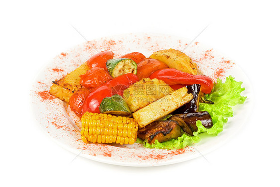 炒蔬菜美食沙拉烤串茄子橙子炙烤壁球洋葱食物饮食图片