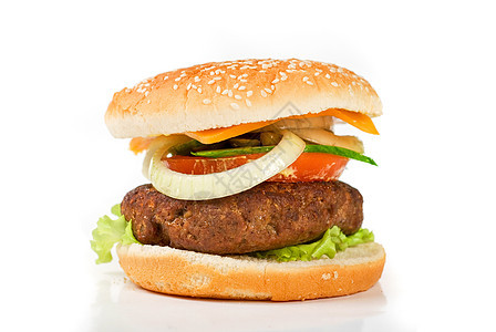 汉堡包晚餐馒头小吃油炸食物沙拉包子美食种子蔬菜图片