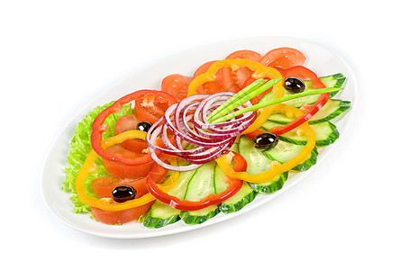 菜盘切开蔬菜饮食烹饪辣椒洋葱营养美食叶子黄瓜植物沙拉图片