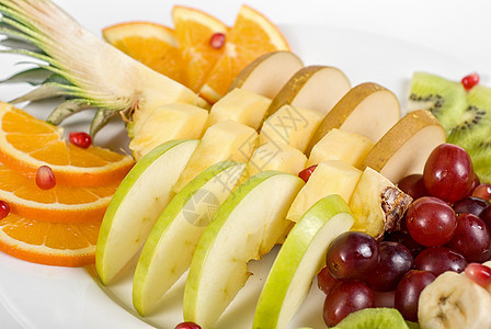 水果杂闭石榴食物叶子团体小吃柚子维生素营养饮食奇异果图片