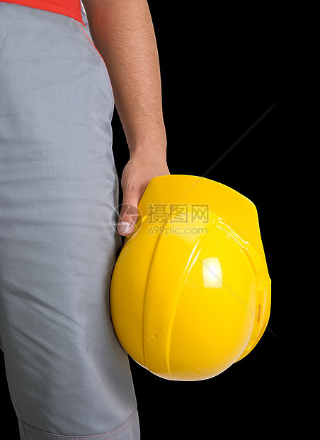 黄头盔建设者建造就业服装安全工人商业危险帽子安全帽图片