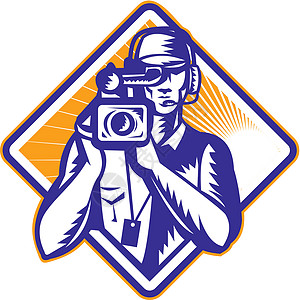 电影组摄影摄像师控制照相机雷特罗图片
