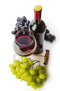 含酒瓶和葡萄的玻璃红酒庆典美食藤蔓食物瓶子作品液体浆果派对酒杯图片