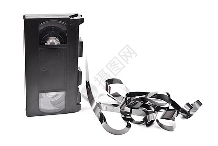 旧VCR磁带视频录音机相机格式卷轴空白数据技术丝带电视图片
