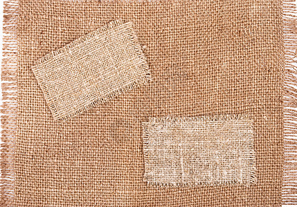 在麻布材料上贴背布标签棉布线程羊皮纸纺织品纹理墙纸缠绕麻袋编织织物图片