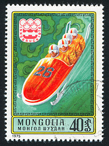 圆体古董竞争明信片邮票邮件游戏男人历史性雪橇信封图片