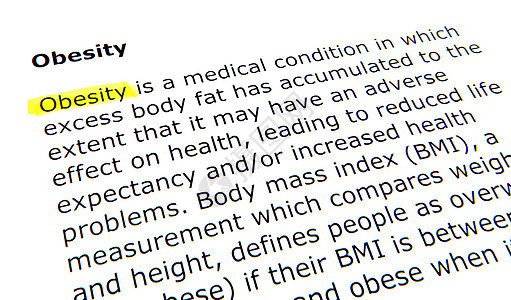 肥胖症毛毡打印学习教科书手册教学字典知识文档宏观图片