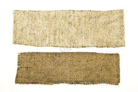 白色上孤立的背包材料纤维麻袋缠绕棉布纺织品墙纸麻布帆布编织羊皮纸图片