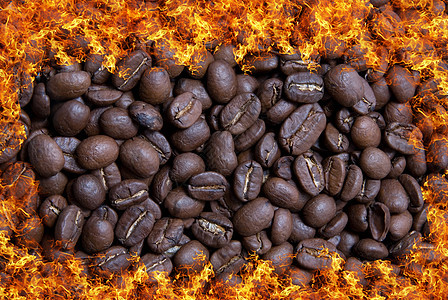 火中烧咖啡豆图片