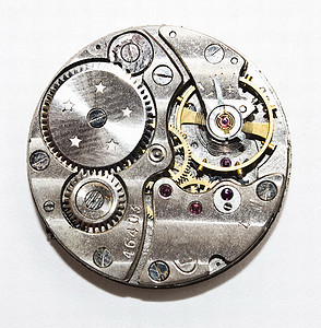 旧时钟 宏观黄铜金属时间齿轮宝石工程发条车轮手表机器图片