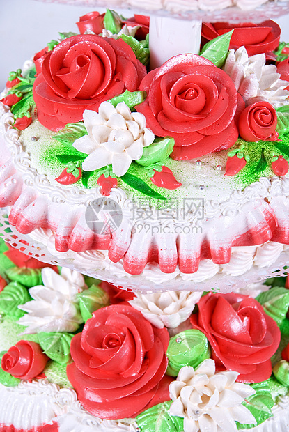 结婚蛋糕象牙婚礼幸福花瓣沙漠庆典已婚派对花朵奶油图片