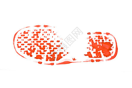 靴子痕迹的红色红印运动白色绘画远足打印活动脚印模仿图片