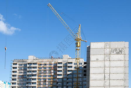 建筑物生长住宅财产办公室蓝色摩天大楼工程建筑学起重机商业图片