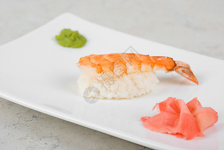 乳干寿司厨房情调白色异国海苔盘子小吃海鲜食物红色图片