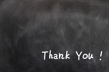 谢谢你写在黑板上感叹号水平感激卡片白色粉笔笔记感恩问候语木板图片
