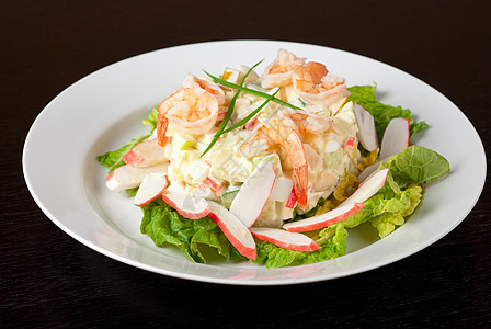 海沙拉烹饪海鲜餐厅胡椒玉米重量贝类土豆午餐美食图片