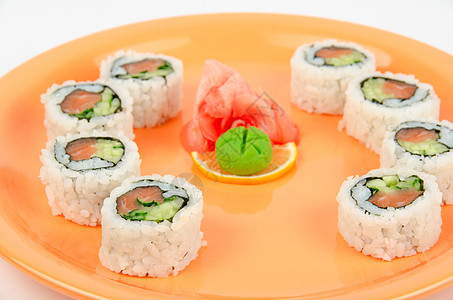 寿司熏制情调海藻食物小吃厨房宏观美味异国餐厅图片