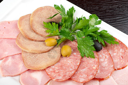 肉类类盘子小吃熟食火腿洋葱沙拉猪肉生活叶子青菜图片