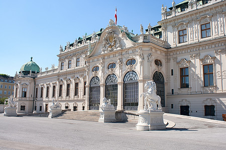 维也纳贝尔韦迪尔城堡住宅建筑历史性天空建筑学城市旅游风格艺术女王图片