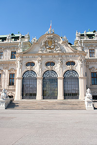 维也纳贝尔韦迪尔城堡城市天空首都旅游皇帝建筑学房子女王假期艺术图片