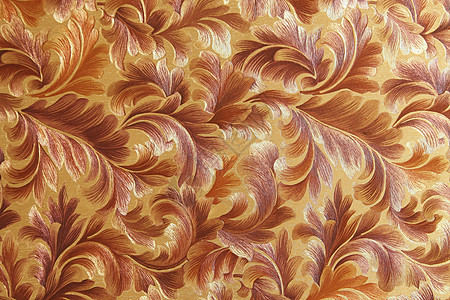 含有青铜和红色叶叶的背景摘要金子装饰织物叶子材料模版风格插图奢华艺术图片