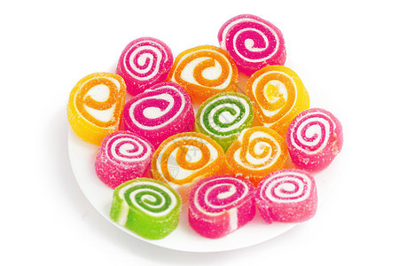 多彩的水果味甜食水果活力甜点软糖宏观粉色红色食物黄色绿色图片