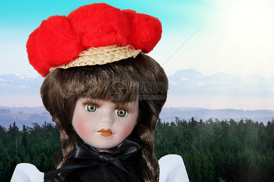 黑森林女孩玩具木头晴天戏服外衣娃娃教堂女士农场制服图片