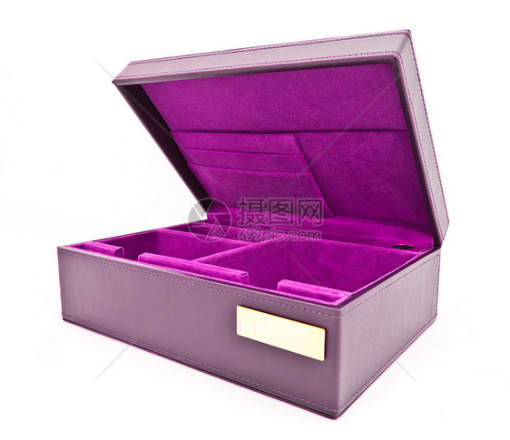 白色背景的紫色皮箱图片