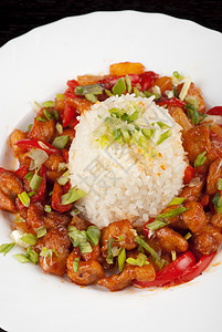 猪肉和日本大米菜单餐厅吃饭营养食物蔬菜午餐美食菠萝洋葱图片