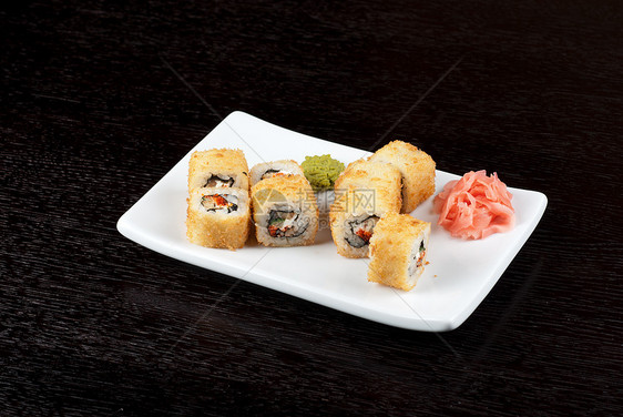 寿司卷海鲜芝麻面条美食熏制鳗鱼食物沙拉飞行奶油图片