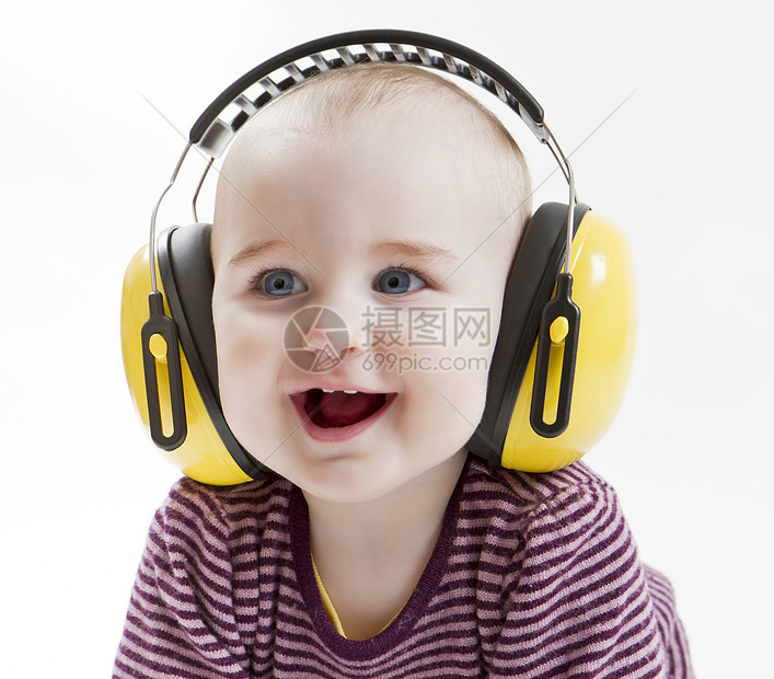 有耳护耳的幼儿职业行为安全黄色儿童护耳就业保障喧嚣婴儿图片
