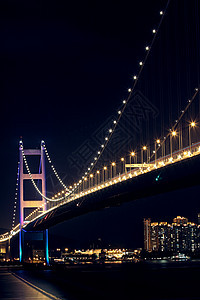 夜里香港清马桥金属公司黑色海岸天空商业电缆旅游金融地标图片
