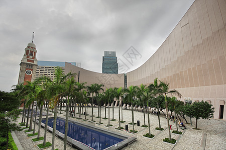 城市图香港文化中心建筑结构的天上之墙图文化蓝色旅行天空天际渡船商业全景中心城市背景