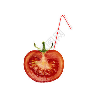 配鸡尾棒的番茄片红色宏观果汁白色蔬菜食物植物美味图片