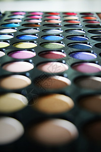 制作色彩多彩的调色盘调色板职业肤色化妆品粉末收藏彩色微光图片