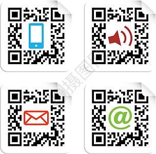 以 QR 代码符号标签设置的社交媒体图标图片