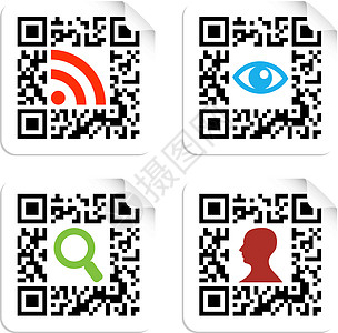 以 QR 代码符号标签设置的社会图标图片