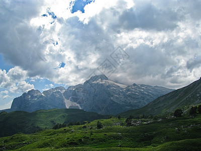 高加索自然保护区壮丽的山地风景图石头高山冰川旅行树木岩石高度森林全景地形图片